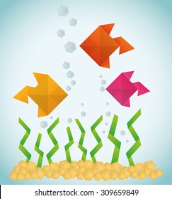 Origami digital design, vector illustration eps 10.