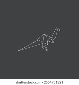 Origami Dinosaur flat vector design