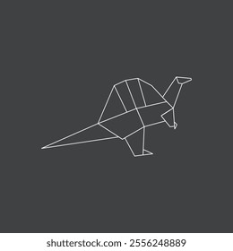 Origami Dinosaur flat vector design