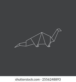 Origami Dinosaur flat vector design