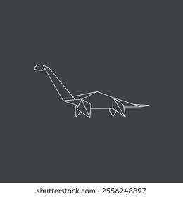 Origami Dinosaur flat vector design