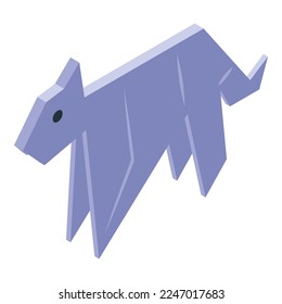 Origami dog icon isometric vector. Paper animal. Folded shape