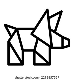 Origami dog icon outline vector. Geometric animal. Polygon art
