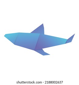 Origami dolphin icon cartoon vector. Paper animal. Art paper