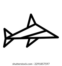 Origami dolphin icon outline vector. Geometric animal. Art object