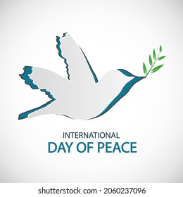 Origami Dove Of Peace For World Day Of Peace, Vector Art Illustration.