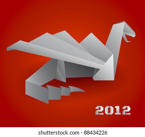origami dragon symbol of 2012 year