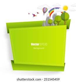 Origami Eco Cover, Space for your text. Eps 10 illustration.