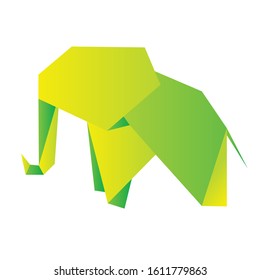 Origami elephant, amazing colour vector
