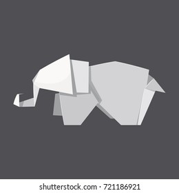Origami elephant concept background. Realistic illustration of origami elephant vector concept background for web design