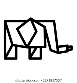 Origami elephant icon outline vector. Geometric animal. Art cat