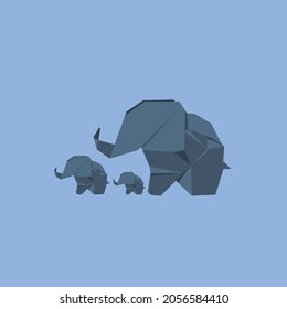 origami elephant Illustration Cartoon Vector