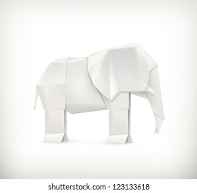 Origami elephant, vector