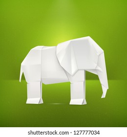 Origami elephant, vector