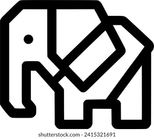 Origami elephant vector icon. filled flat sign for mobile concept and sign, symbol, vector, art