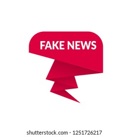 origami fake news sign,label.origami fake news speech bubble.origami fake news tag sign,banner