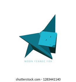 Origami fennec fox vector