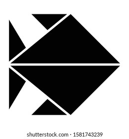 origami fish icon glyph vector design