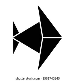 origami fish icon glyph vector design