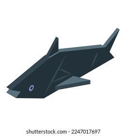Origami fish icon isometric vector. Folded animal. Paper polygon