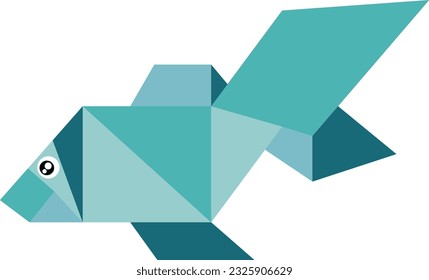 Origami Fish Vector image or clip art