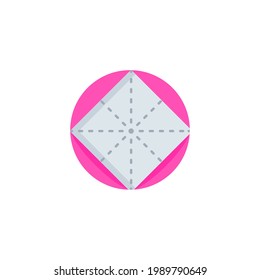 Origami-Flachicon einzeln auf weißem Hintergrund 