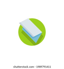 Origami Flat Icon Isolated On White Background 