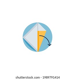 Origami Flat Icon Isolated On White Background 