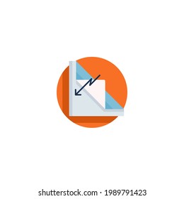 Origami Flat Icon Isolated On White Background 