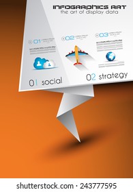 Origami Flat style flyer design or Brochure template for your business project.