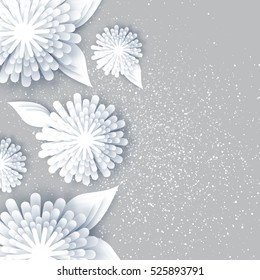 Origami Floral Bouquet. Greeting Card with place for text.