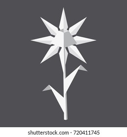 Origami flower concept background. Realistic illustration of origami flower vector concept background for web design