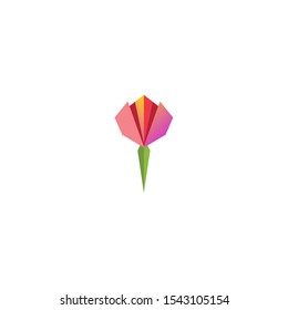 Origami flower logotype, icon, vector illustration