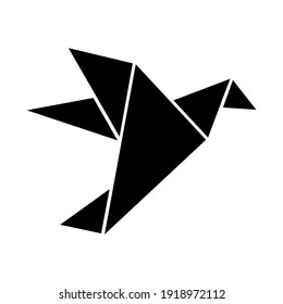 Origami Flying Bird Icon Vector. Abstract Logo, Sign And Symbol Illustration.