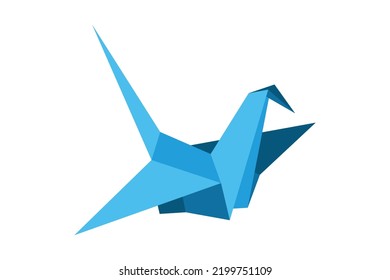 Origami Flying Bird Sign Symbol Icon. origami bird. origami bird vector. Vector origami bird.