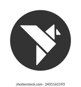 Origami Flying Bird Sign Symbol Icon Logo Vector