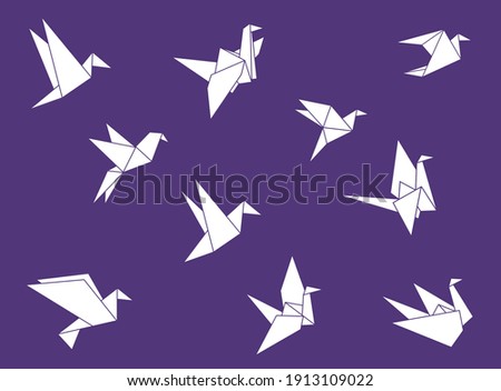 Origami Flying Bird Sign Symbol Icon Logo Vector