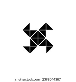 Origami, folded geometric symbol simple logo vector