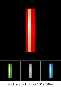 Origami font from coloured set paper ribbon-Latin letter I