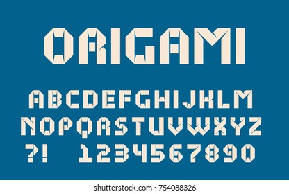 Origami font Modern paper design Bold letters and numbers Vector abc