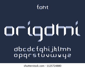 Origami font. Vector alphabet letters. Typeface design. 
