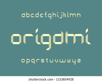 Origami font. Vector alphabet letters. Typeface design. 
