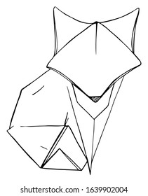 Origami Fox Drawing - Illustration Vector