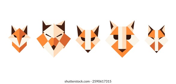 Origami Fox Head Geometric Design
