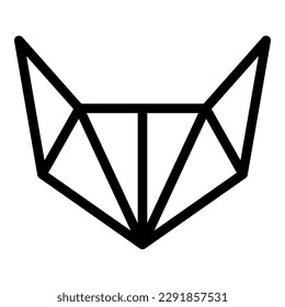 Origami fox head icon outline vector. Geometric animal. Japan polygon