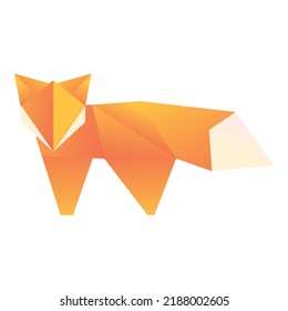 Origami fox icon cartoon vector. Animal paper. Art geometric