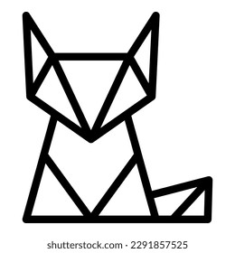 Origami fox icon outline vector. Animal geometric. Polygon art