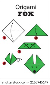 Origami Fox. Step by step Instruction.