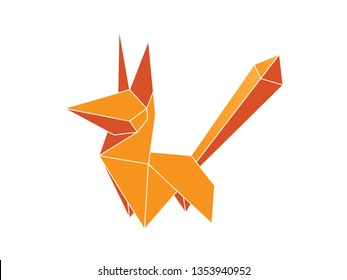 Origami fox vector