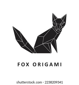 Origami fox vector creative design. the beautiful art of origami animal shapes.